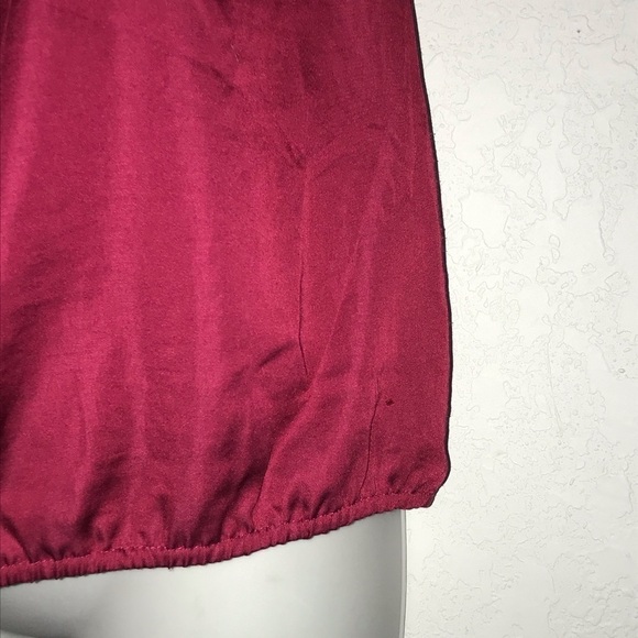 Loft Red Career Pleated Neck Sleeveless Top SP - Picture 3 of 5